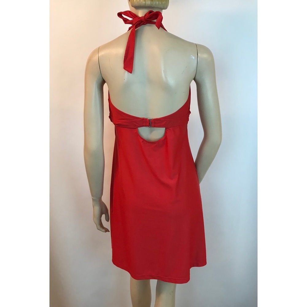 Athleta Swim Dress Red Tie Back Halter 36D/DD Tara - Picture 4 of 7